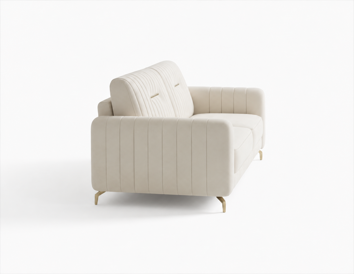 Navy Blue Leather 2-Seater view 4