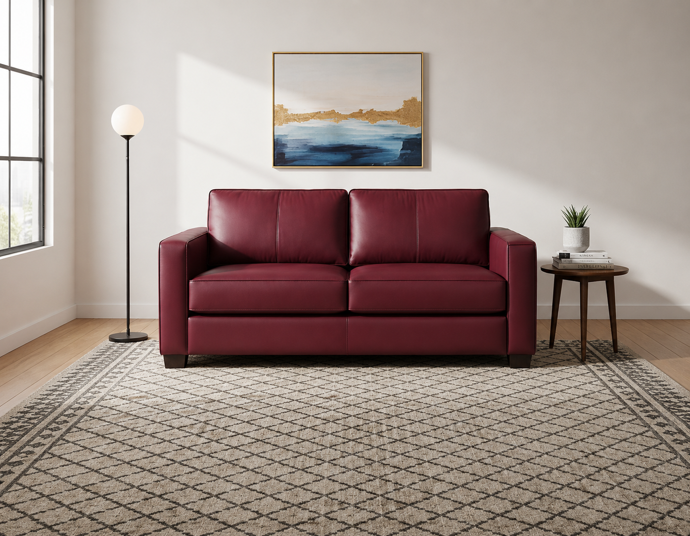 Burgundy Classic 2-Seater Armchair