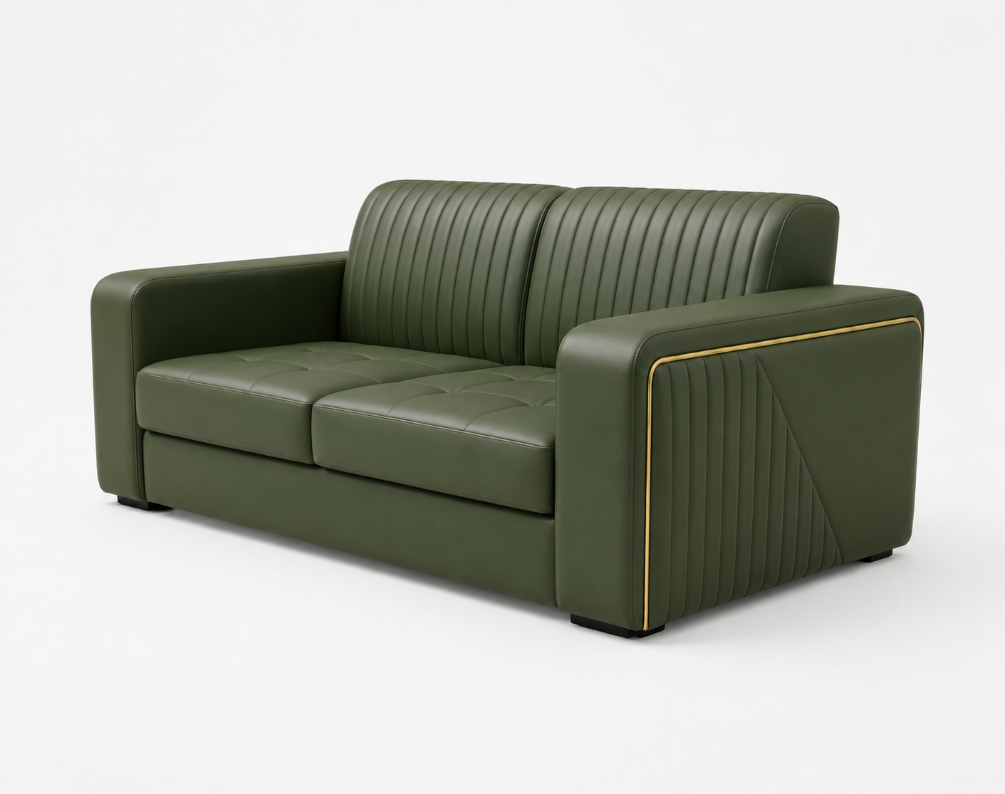 Tan Leather Lounge 2-Seater view 3