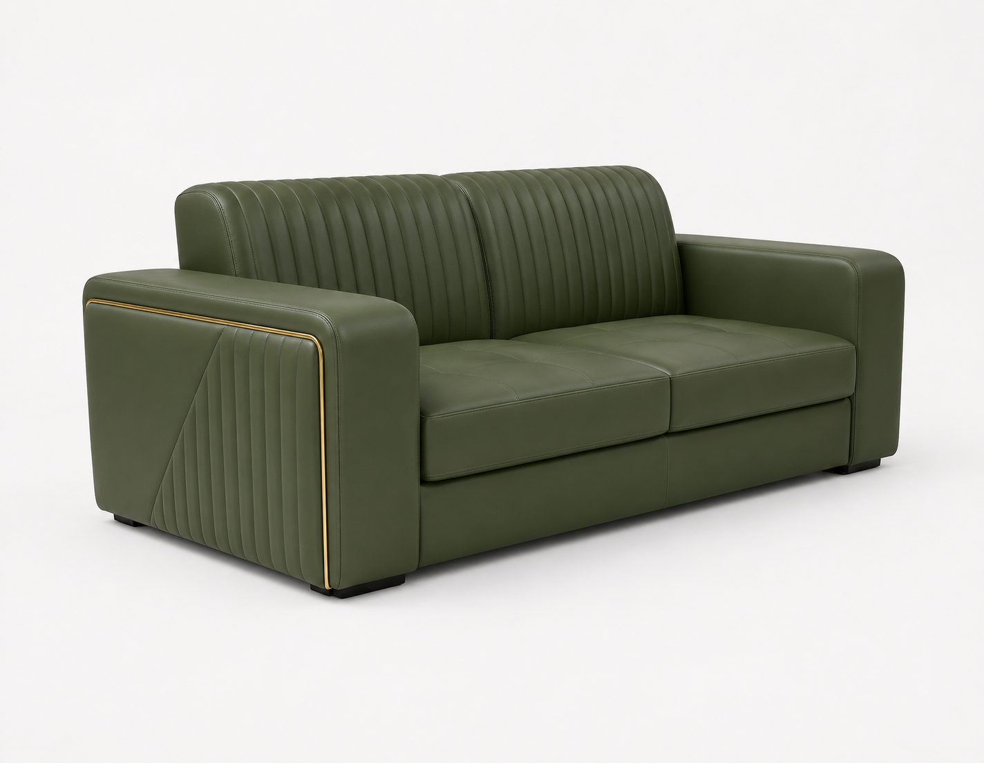 Tan Leather Lounge 2-Seater view 4