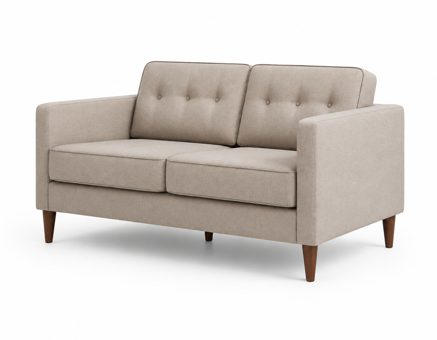 Caramel Channel-Tufted Lounge 2-Seater view 2