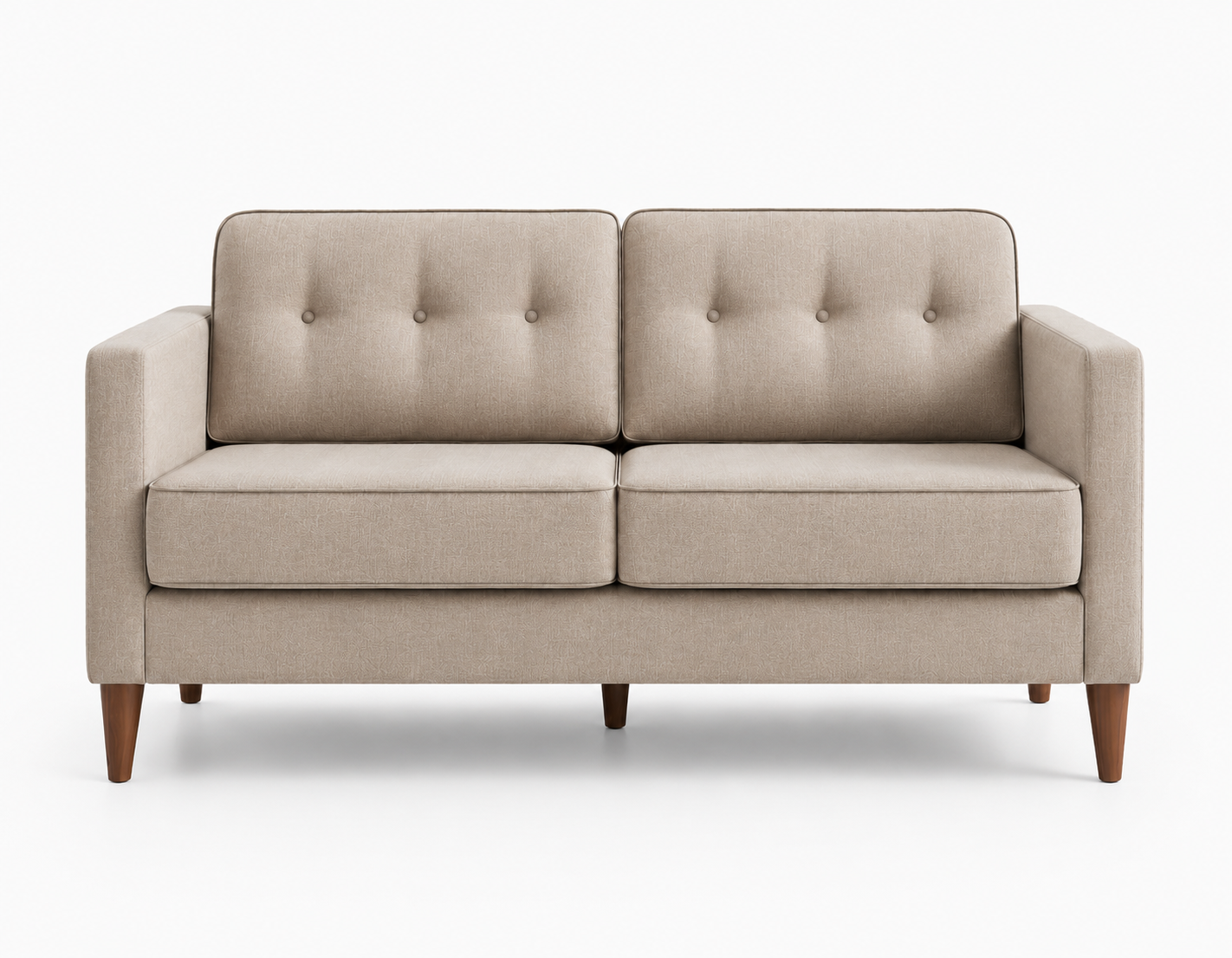 Caramel Channel-Tufted Lounge 2-Seater view 4
