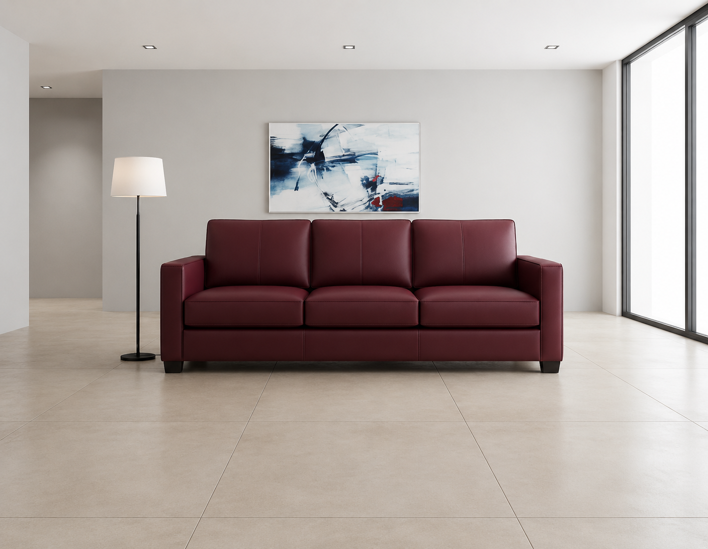 Classic Brown Leather 3-Seater