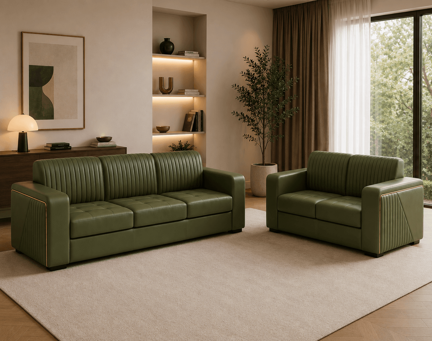 Velvet Haven 3+2 Seater Sofa Set