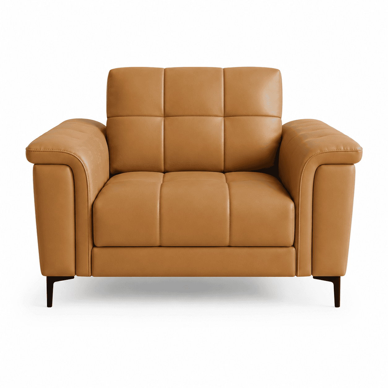 Tan Leather Lounge Chair view 2