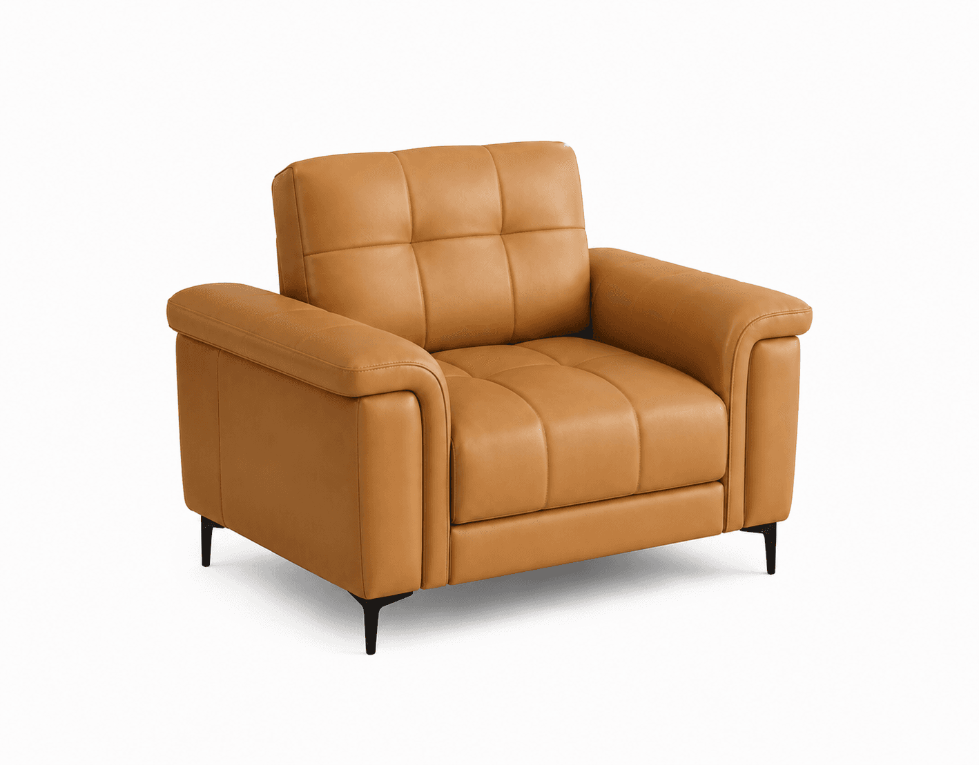 Tan Leather Lounge Chair view 3
