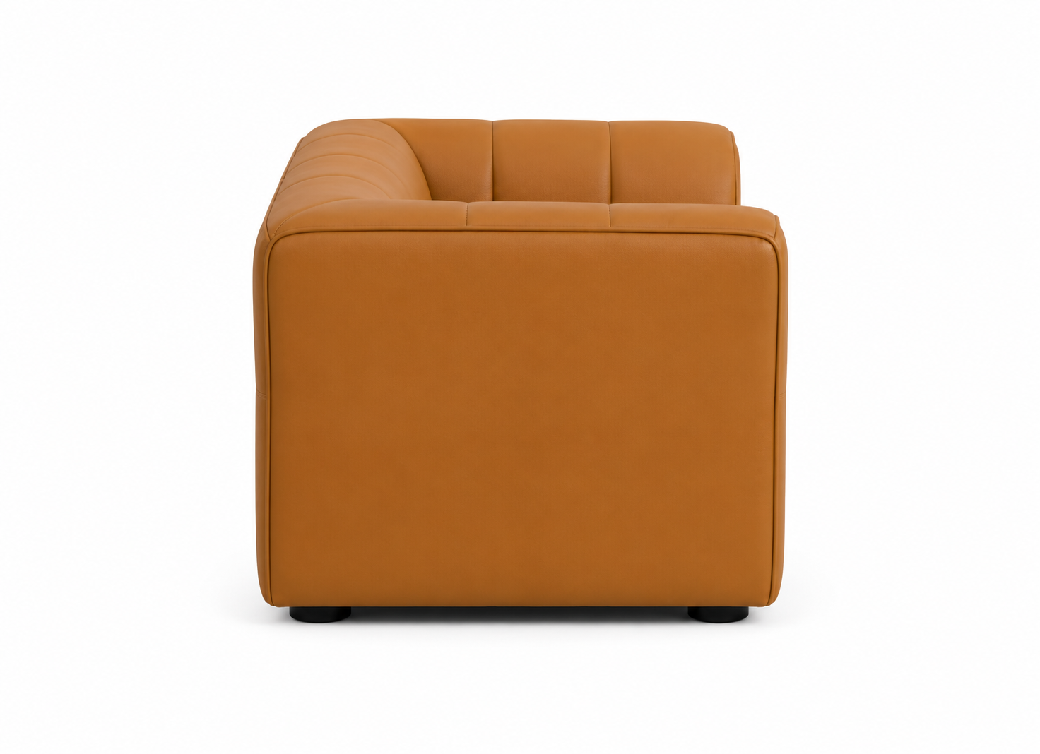 Caramel Channel-Tufted Lounge Chair view 3