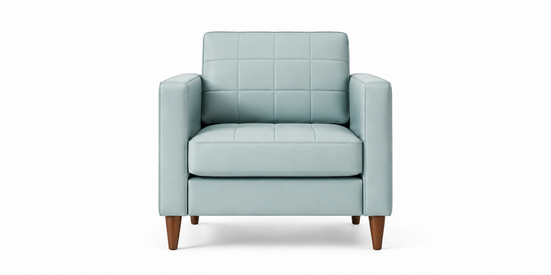 Mint Green Quilted Armchair view 2