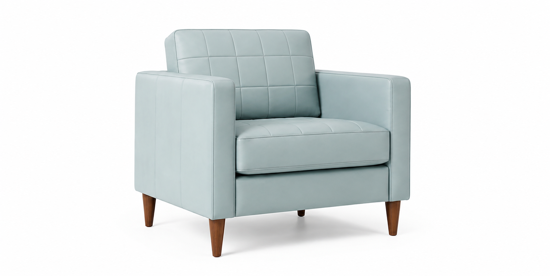 Mint Green Quilted Armchair view 4