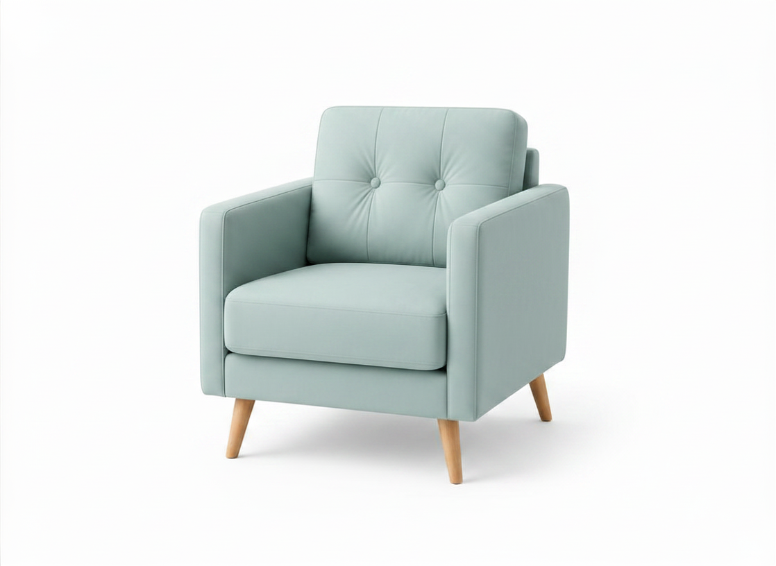 Modern Teal Accent Chair view 2
