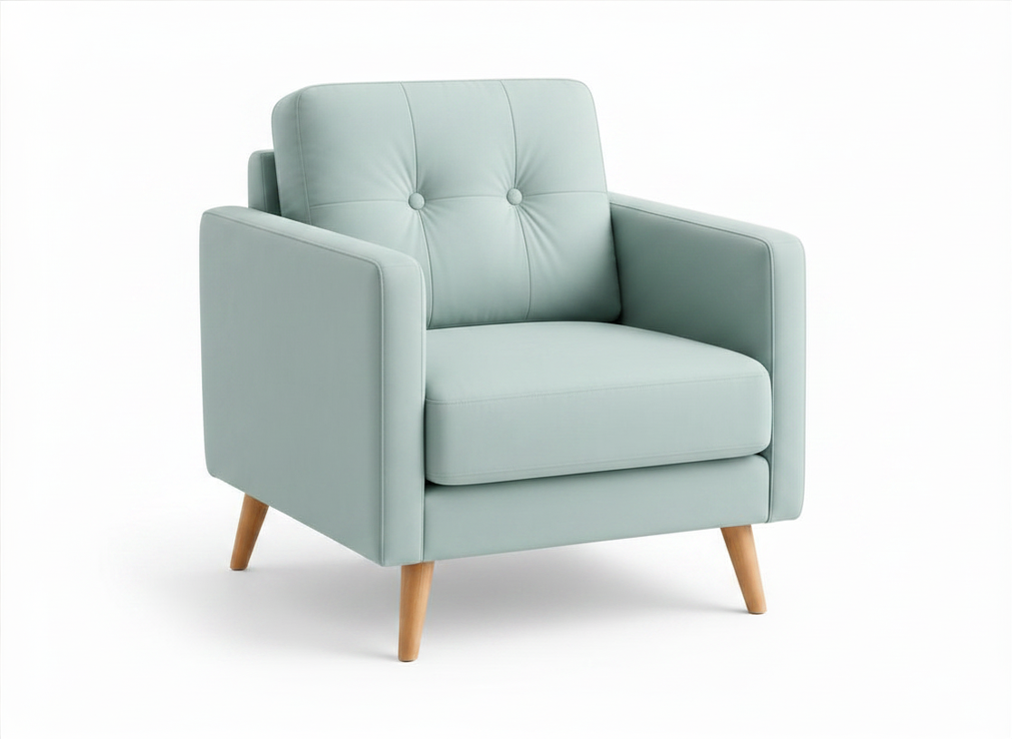 Modern Teal Accent Chair view 3