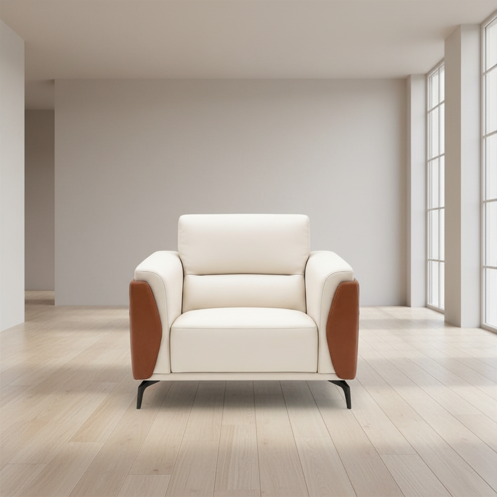 Cream Contemporary Lounge Chair
