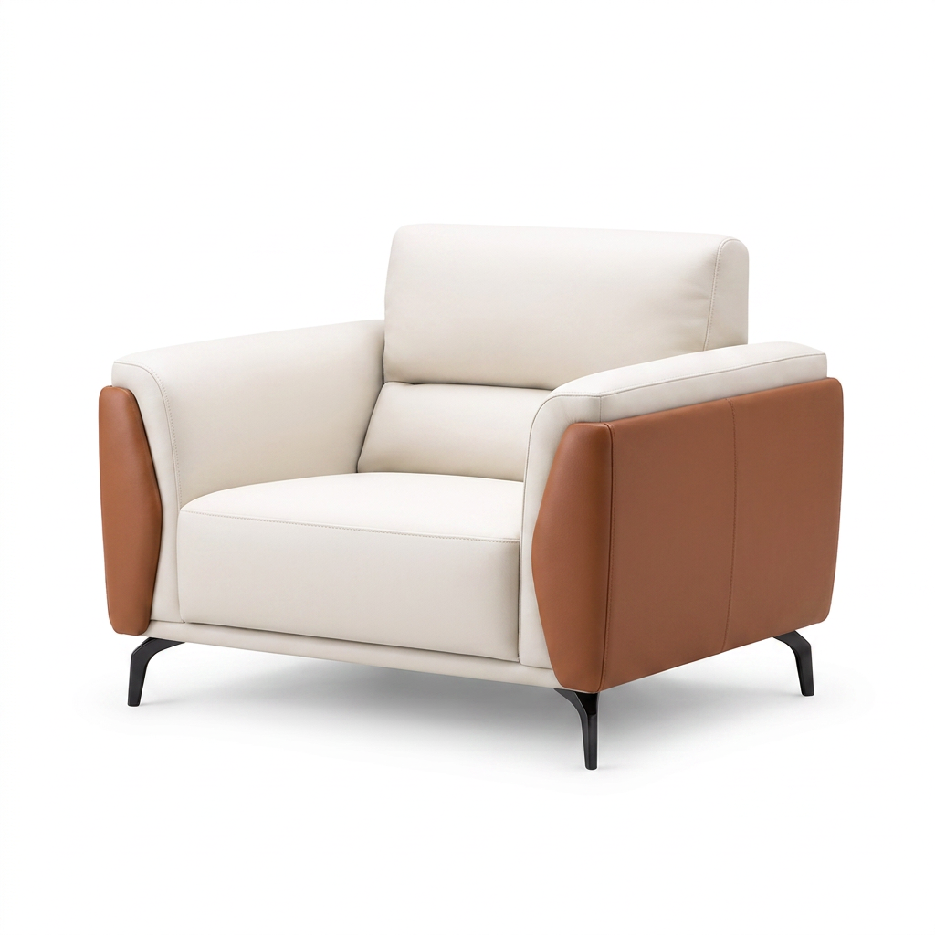 Cream Contemporary Lounge Chair view 4